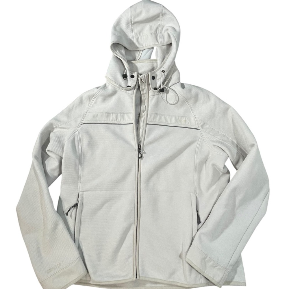 Koppen Men's White Full Zip Hooded Softshell Jacket Size Large